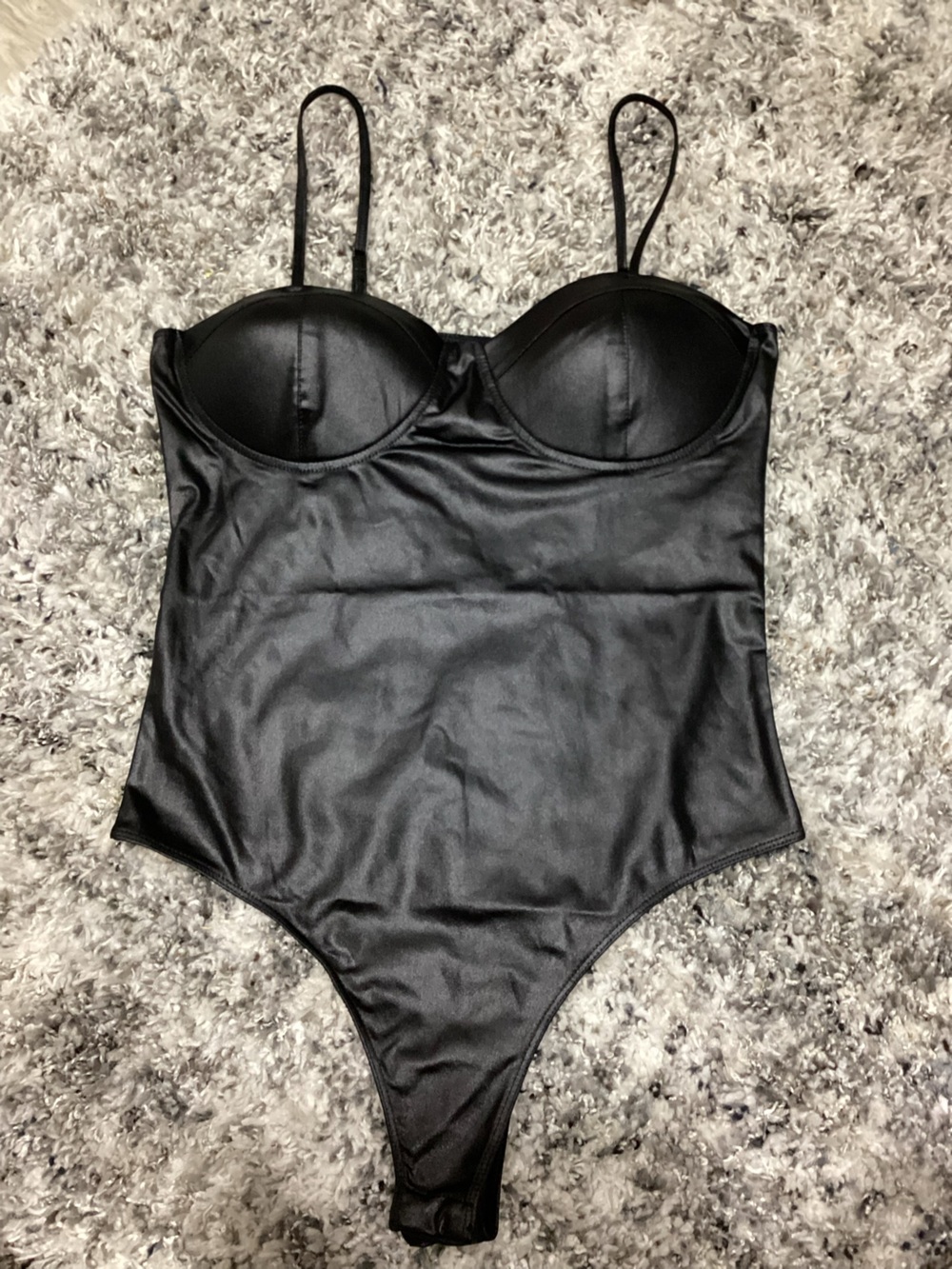 Black Girls' One-Piece Bodysuit with Adjustable Straps